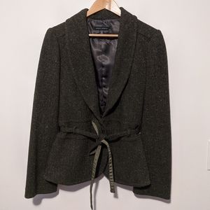 Banana Republic 12 Olive Green Tweed Blazer Jacket